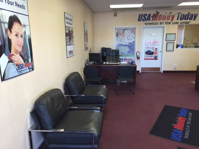 USA Money Today Title Loan location in West Las Vegas Waiting Area