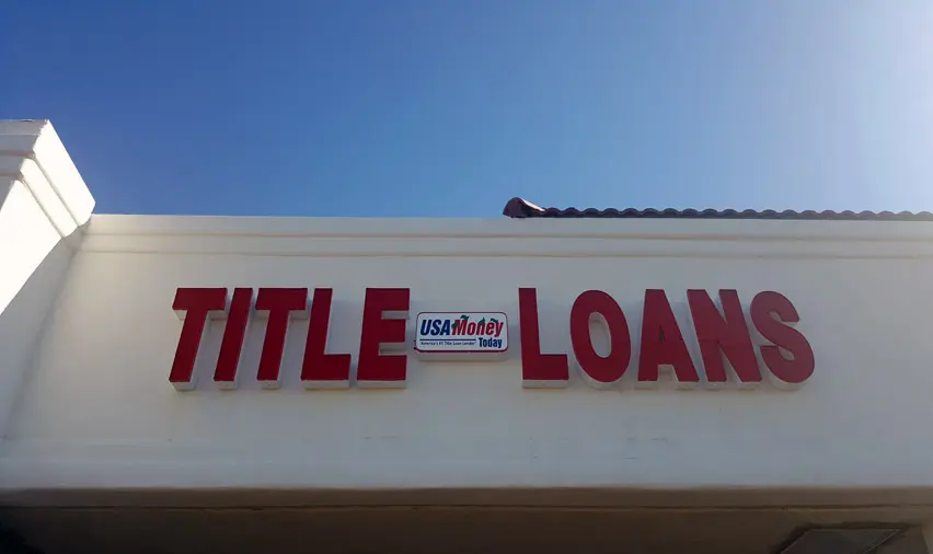 USA Money Today Title Loan company in West Las Vegas main sign 2
