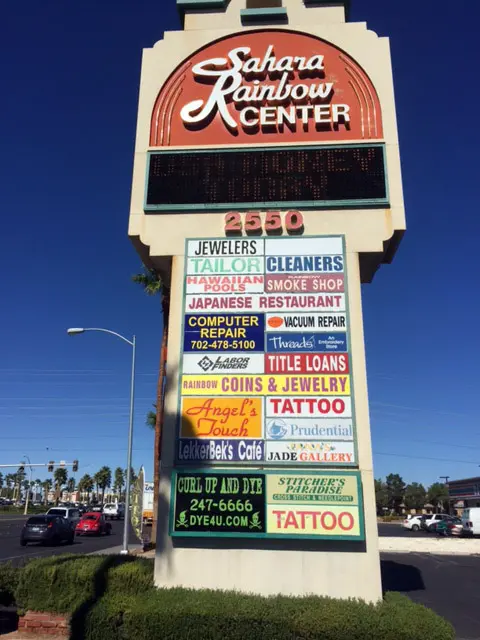 USA Money Today Title Loan Company in West Las Vegas marquee sign