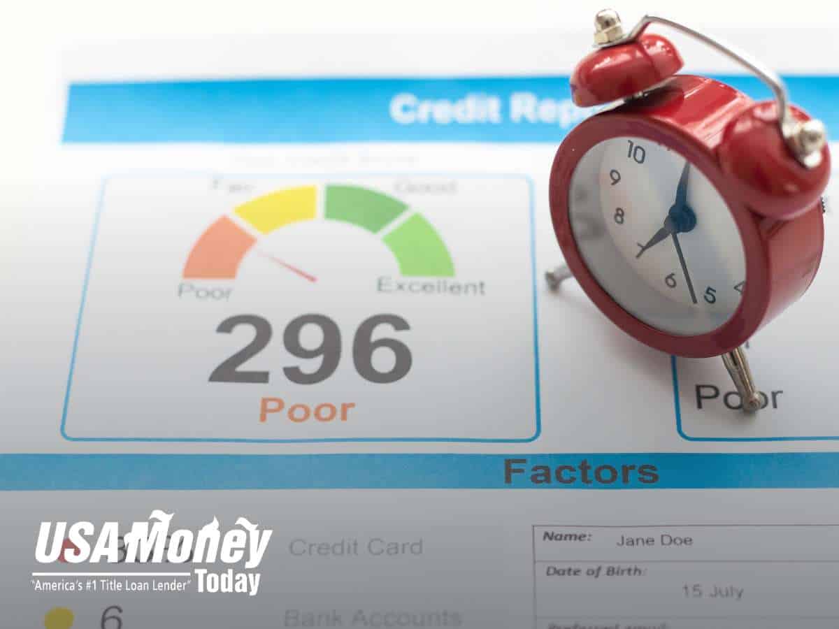 Bad Credit Score Report With Alarm Clock