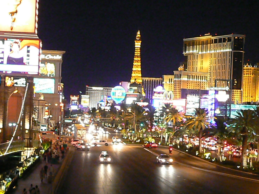 the Las Vegas strip at night