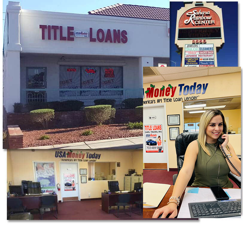 Pictures of office and manager of USA Money Today title loan company in Spring Valley, Nevada