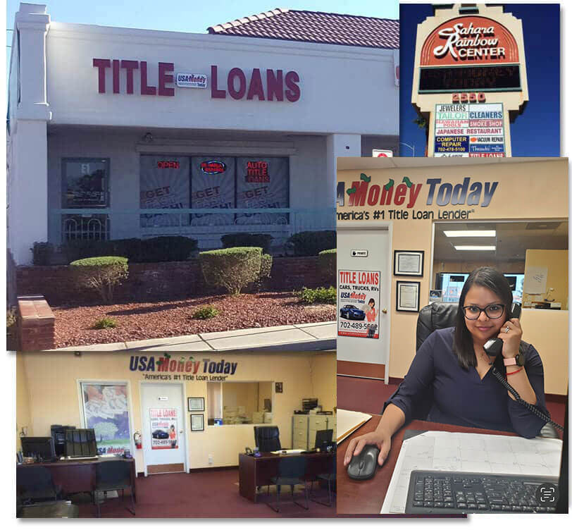 Pictures of office and manager of USA Money Today title loan company in Summerlin, Nevada